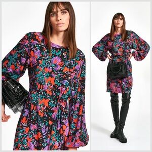 Essentiel Antwerp Wagging Floral Silk Jacquard Dress Sz 36 4US